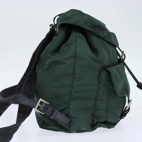 PRADA Backpack Nylon Khaki Silver main image 9